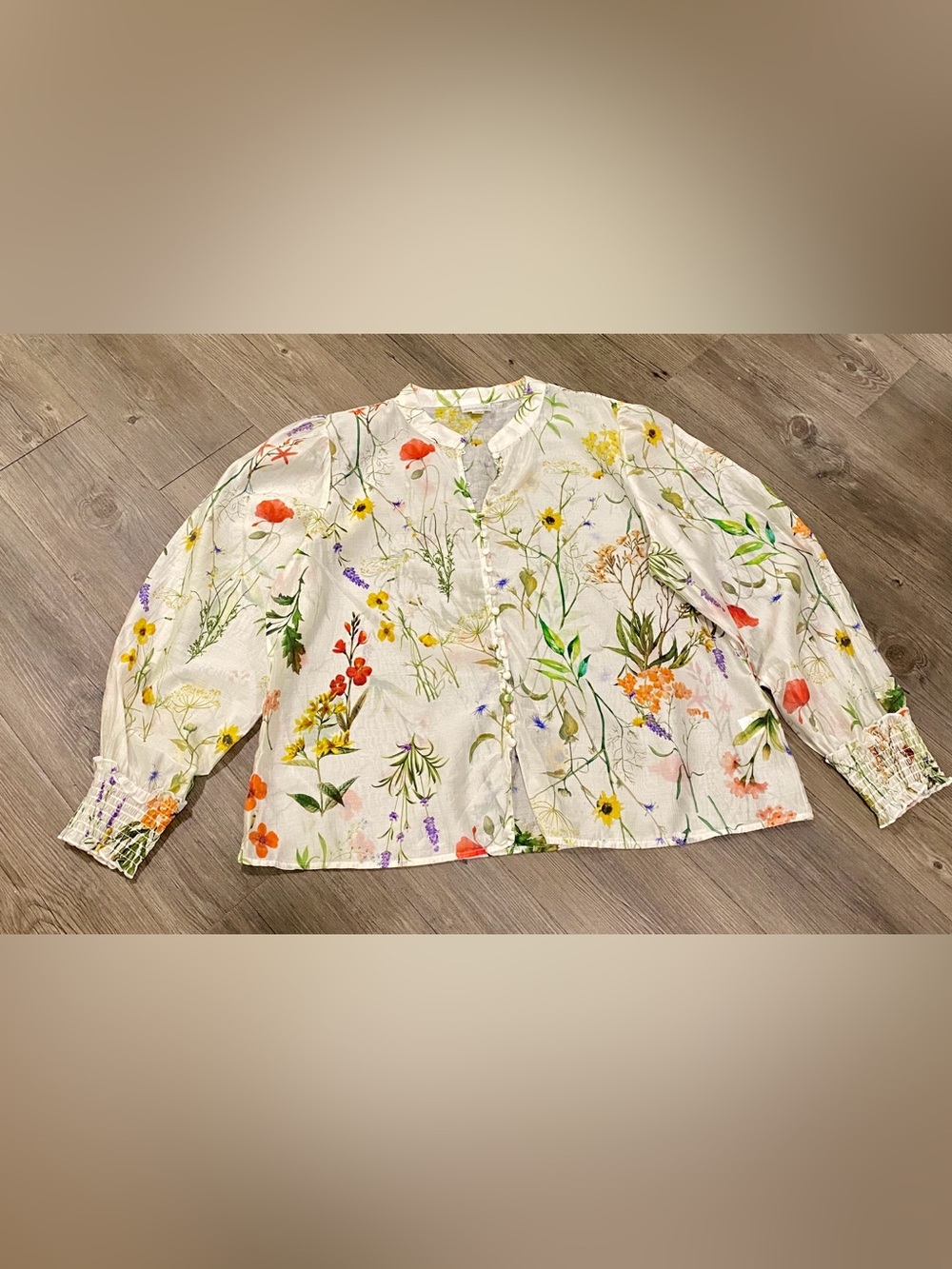 Bailey 44 White Floral Button-Front Blouse
